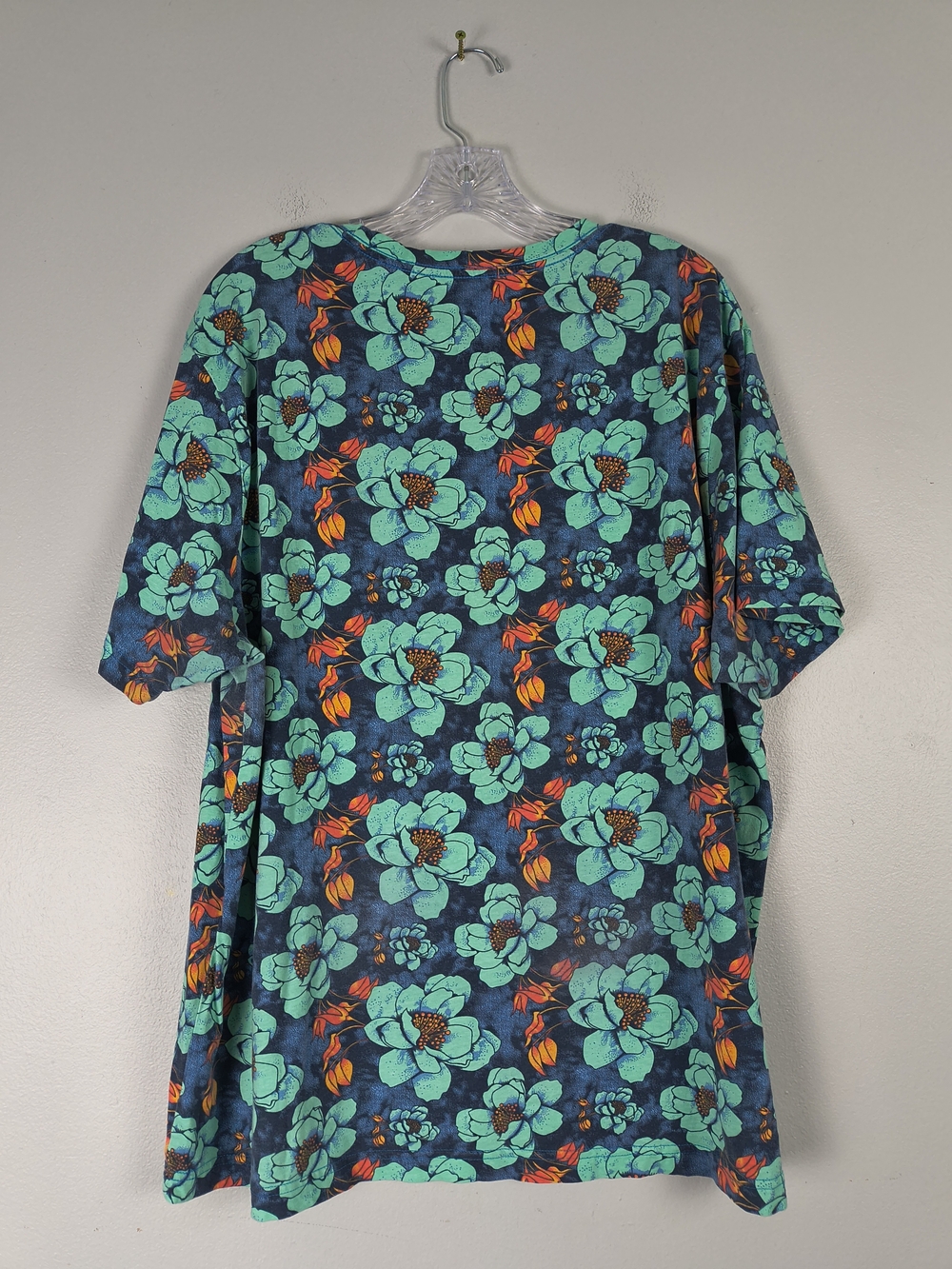Hurley Shirt Mens XXL Blue Kirra Tropical Floral Short Sleeves Cotton Casual - Picture 7 of 10